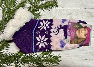 Шкарпетки жіночі теплі, овеча вовна 35-38, 39-41 короткі фіолетовий