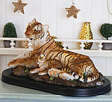 Статуетка "Тигриця з тигреням" на дерев'яній підставці 43*24*23 см, фото 8