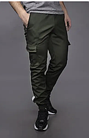 Штани карго брюки чоловічі зимові теплі якісні оливкові Softshell