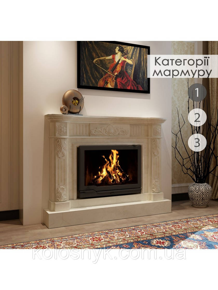 Каминне облицювання Hitis Перлина, матеріал мармур категорії 1