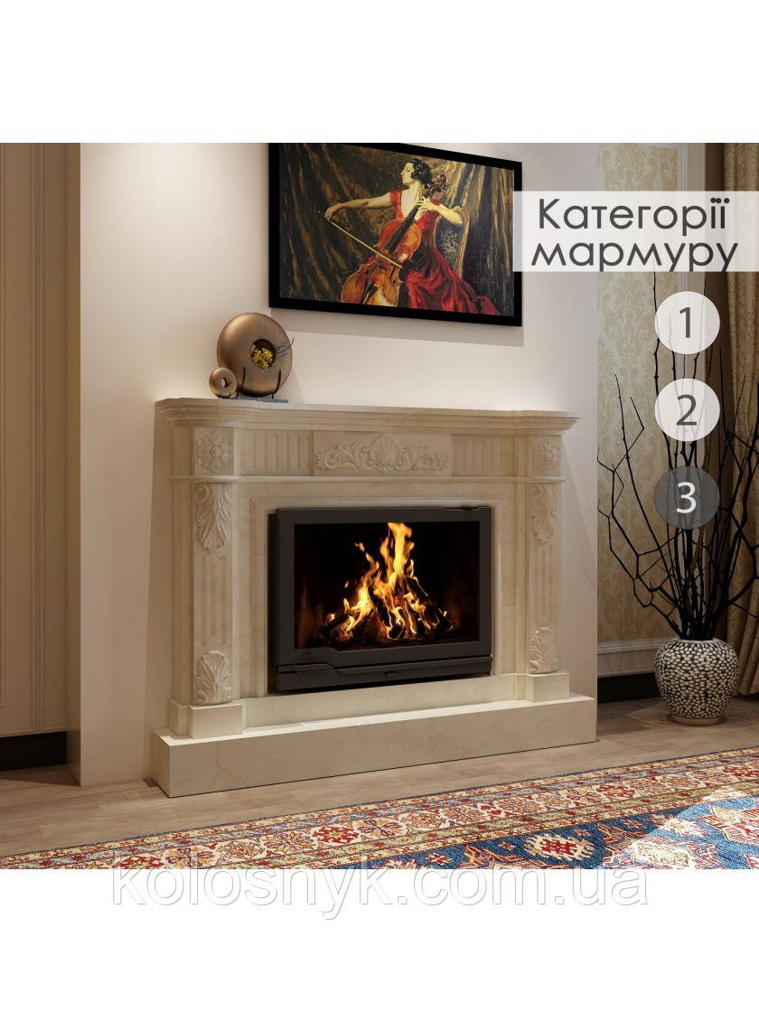Каминне облицювання Hitis Перлина, матеріал мармур категорії 3