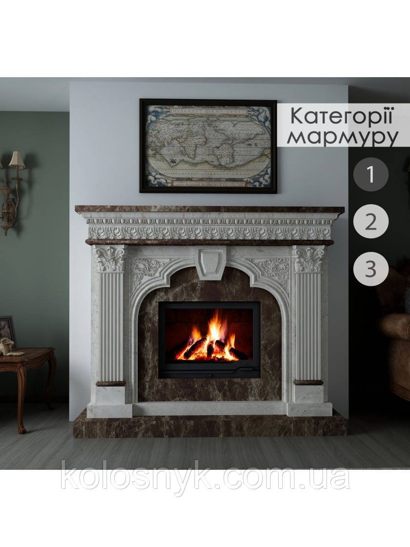 Каминна облицювання Hitis Фортуна, матеріал мармур категорії 1