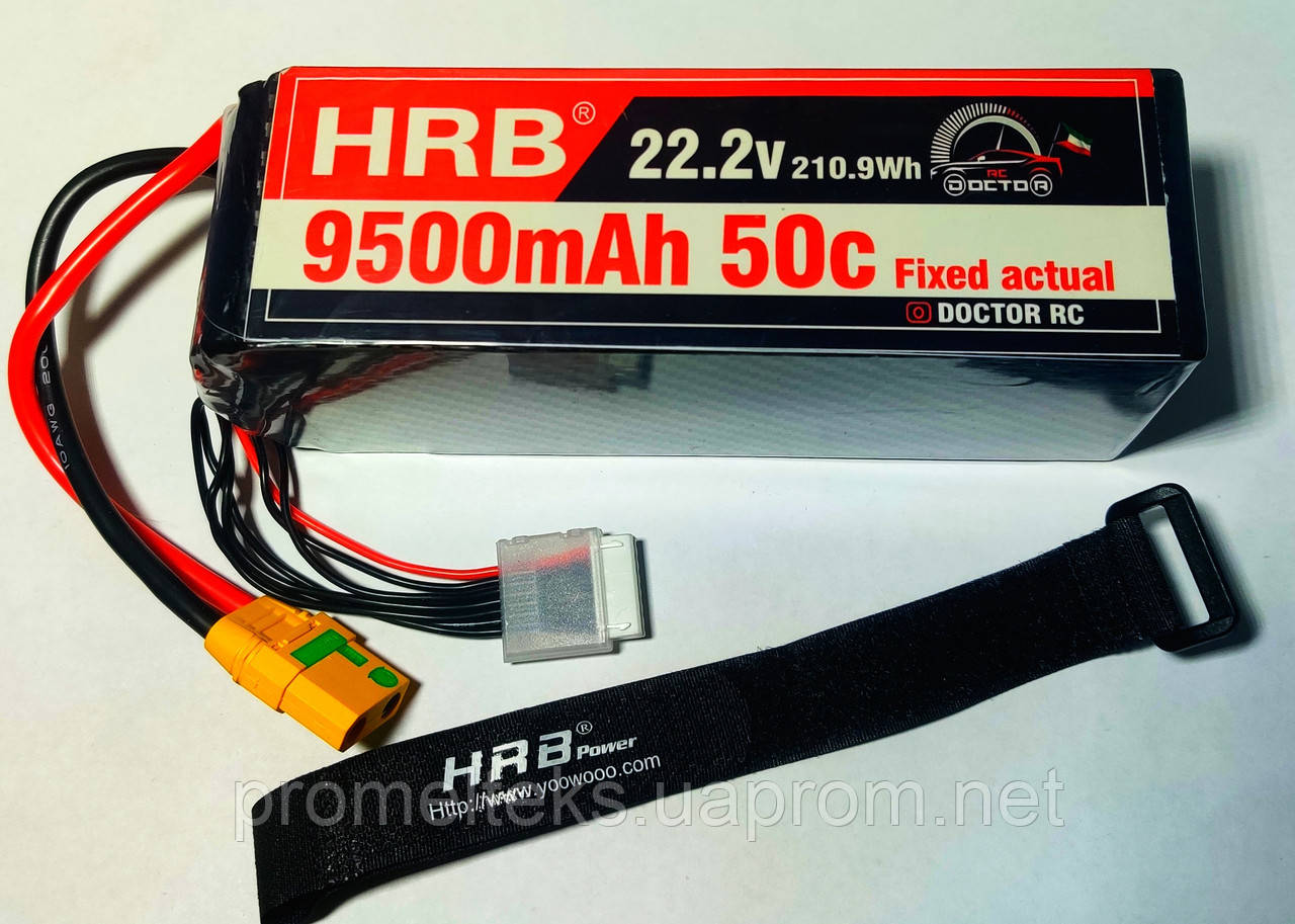 Аккумулятор LiPo Батарея HRB 6S 22,2 В 9500 МАч 50C с Разъемом XT90S ...