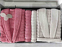 Набор семейный 2 халата и 4 полотенца Dantela Турция Larin gul-gri