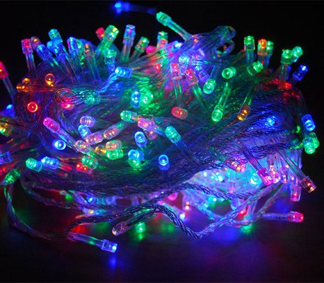 Світлодіодна гірлянда на 200 Led прозорий провід електрична з контролером мультиколір 8 режимів