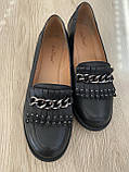 Чорні шкіряні туфлі для дівчинки, 37 розмір, фото 2