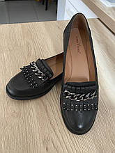 Чорні шкіряні туфлі для дівчинки, 37 розмір