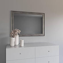 Дзеркало настінне 72х102 | у широкій рамі | Антрацит | Сріблясте | Black Mirror навісне для дому | магазину