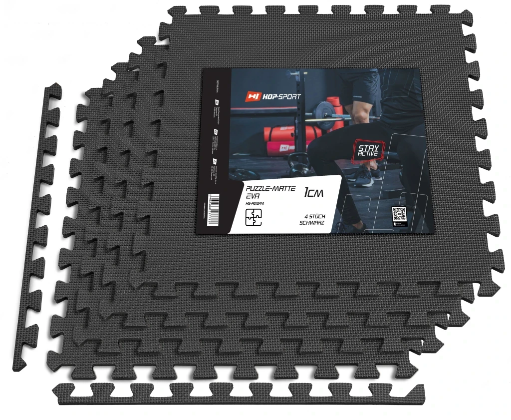 Килимок під тренажер Hop-Sport EVA 120x120x1 cм (HS-A010PM) Black, фото 1