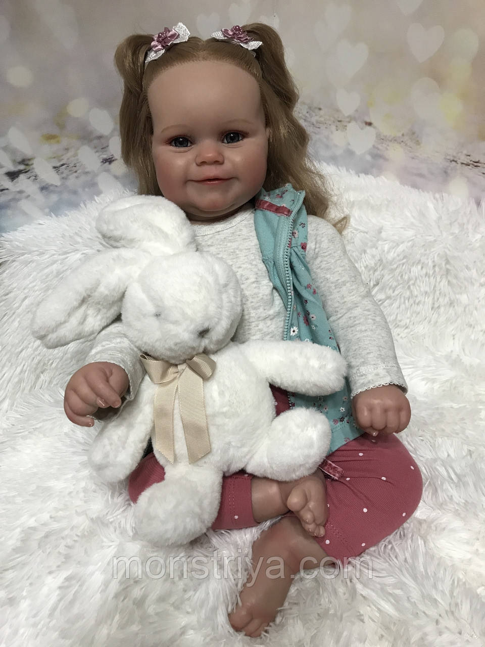 Лялька реборн, Дівчинка Мірочка 60 см. Реалістична, промальована шкіра