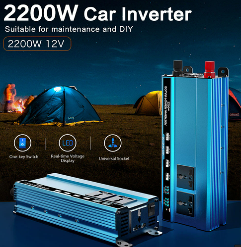 Автомобильный преобразователь инвертор с 12 вольт в 220 V мощностью до ...