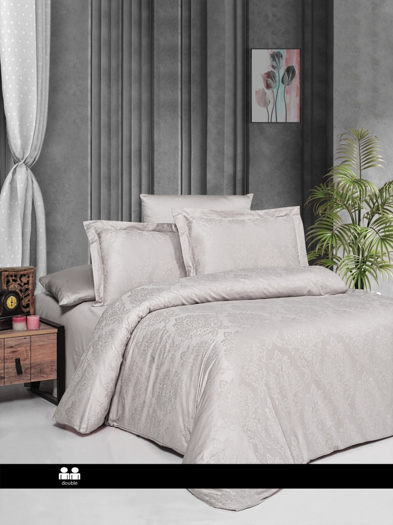 Турецьке Постільне Бельє First Choice Jacquard Satin Lotus Stone