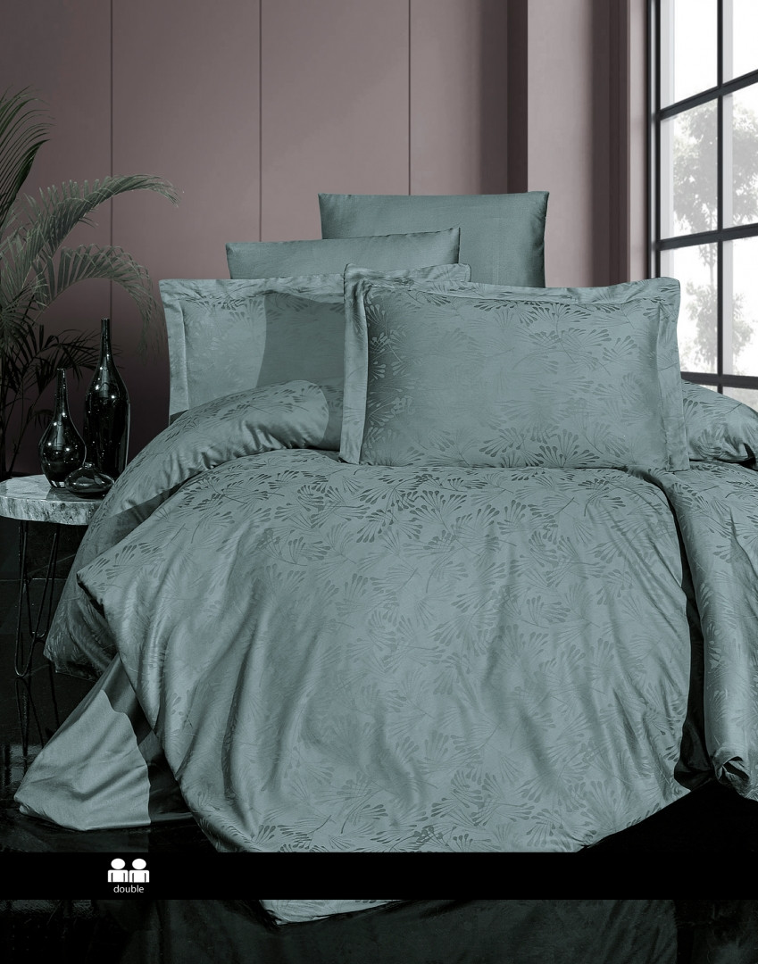 Турецьке Постільне Бельє First Choice Jacquard Satin Wella Blue