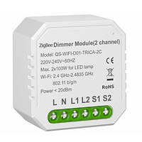 Розумний вимикач — регулятор Tervix Pro Line ZigBee Dimmer (2 клавіші) (436121)
