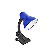 Лампа настільна на прищіпці блакитна "Волошка" Е27 LOGA, фото 2