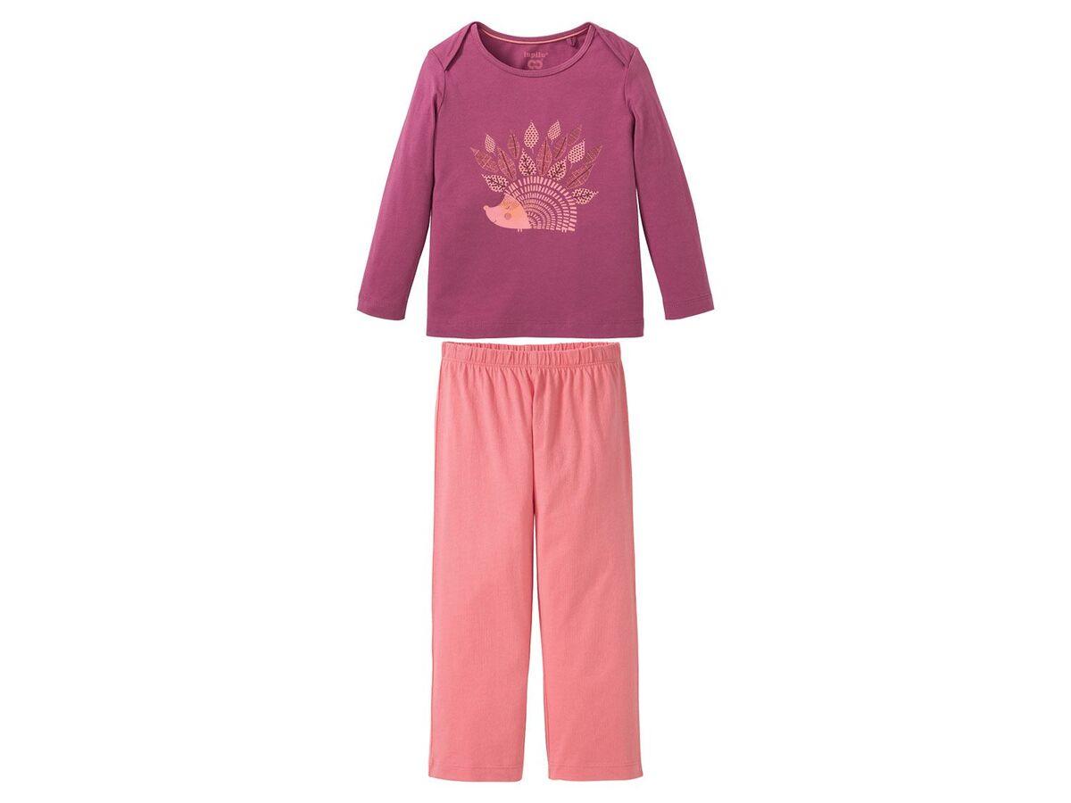 Піжама (лонгслів і штани) для дівчинки Lupilu 308593 098-104 см (2-4 years) малиновий (темно-рожевий)