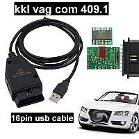 Диагностический сканер VAG-COM 409.1FTDI KKL K-Line USB BLACK NEW Пантехникс Арт-438