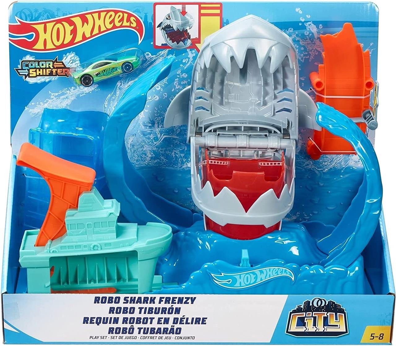 Ігровий набір Hot Wheels Color Changing Robot Shark Голодная Акула-робот із серії "Змінний колір"
