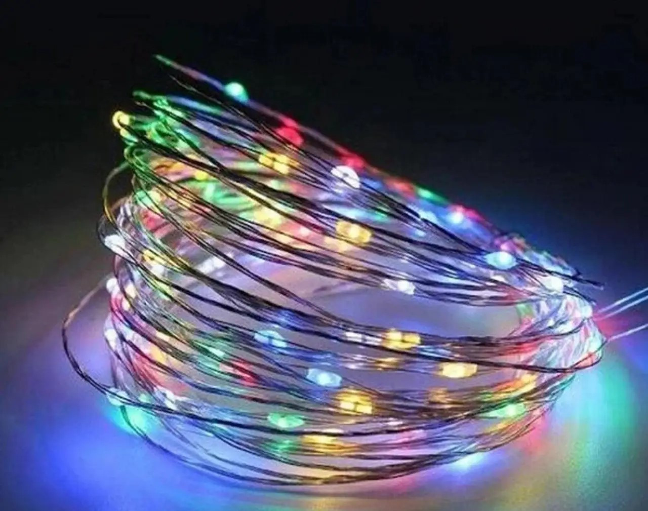 Світлодіодна LED гірлянда нитка краплі роси дріт 3 м на батарейках, фото 1