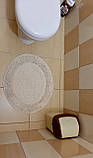 Набір м'яких килимків для ванни та туалету Zerya 60х100 молочні овальні з бавовни турецькі бавовняна основа, фото 10