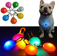 Брелок фонарик для собак на ошейник LED F4 Оранжевый. Светодиодный фонарь брелок, лед фонарик