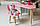 Дитячий столик хмарка і стільчик вушка зайчика рожеві. Столик для ігор, занять, їжі, фото 5