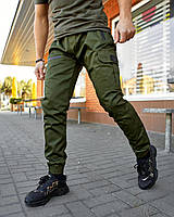 Мужские осенние зелёные штаны высококачественный стрейч коттон