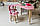 Дитячий столик хмарка і стільчик вушка зайчика рожеві. Столик для ігор, занять, їжі, фото 8