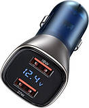 Автомобільний зарядний пристрій USAMS US-CC154 C29 Dual Ports Digital Display 45 W 5 A light gold, фото 3