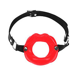 Кляп-розширювач у формі губ на ремінці, натуральна шкіра Gag Lips