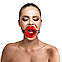 Кляп-розширювач у формі губ на ремінці, натуральна шкіра Gag Lips, фото 3