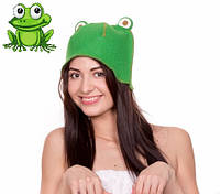 Банная шапка Luxyart "Лягушка", натуральный войлок, зеленый (LA-088)