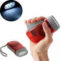 Ліхтарик ручний світлодіодний з акумулятором із динамомашиною Watton WT-092 червоний