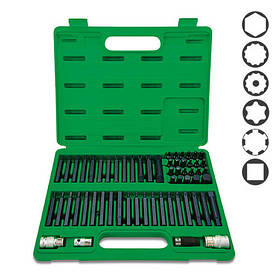 Набір біт TORX, HEX, SPLINE, RIBE, SQ 60од. TOPTUL GCAI6003