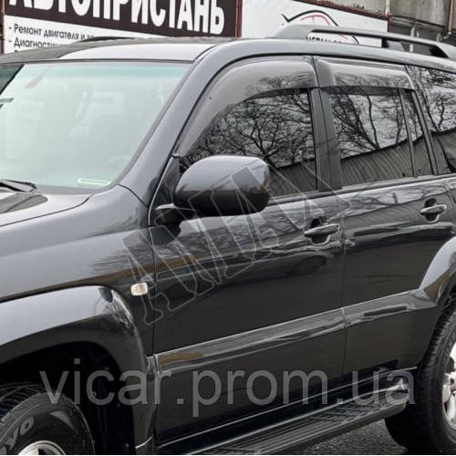 Дефлекторы окон (ветровики) широкие Toyota Land Cruiser Prado120 (2003-2008) - фото 6 - id-p1261017294