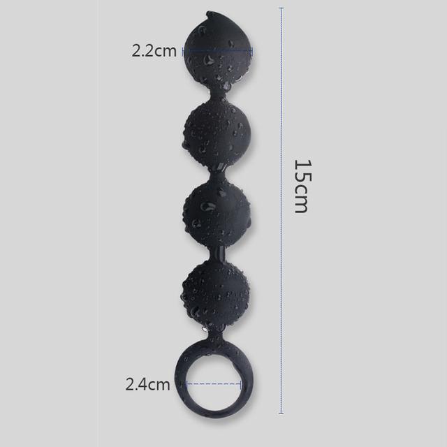 Анальні намисто кульки 15 см чорного кольору силікон Анальні намисто кульки 15 см чорного кольору силікон