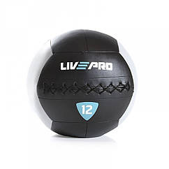 М'яч для кросфіту LivePro WALL BALL 12кг чорний/сірий