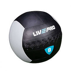 М'яч для кросфіту LivePro WALL BALL 8кг чорний/сірий