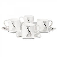 Набір кавових чашок із блюдцями Lora Білий H15-002 120ml