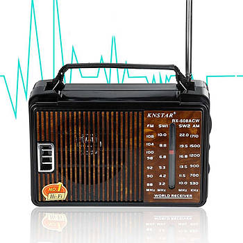 Радіоприймач портативний (батарейки + 220V) KK-608ACW / FM радіо на батарейках