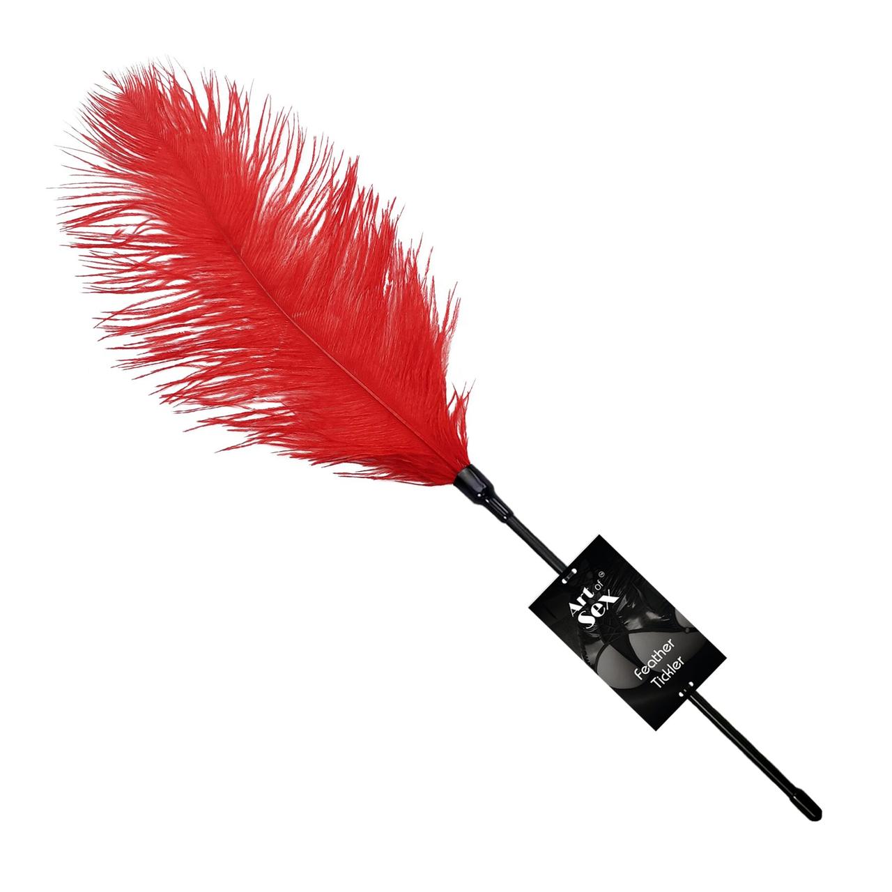 Лоскоталка зі страусиним пером  Art of Sex - Feather Tickler, колір Червоний Кітті