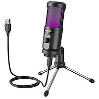 Микрофон конденсаторный Maono AU-PM461TR Черный USB с RGB-подсветкой + штатив-подставка