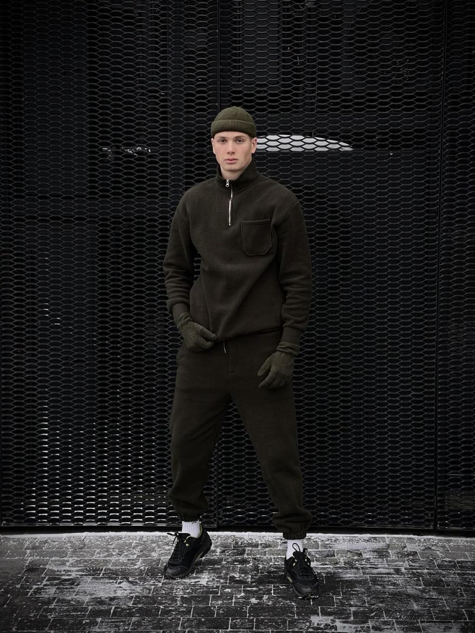 Спортивный костюм теплый Fleece на флисе | Комплект штаны + худи трехнитка ЛЮКС качества, фото 1