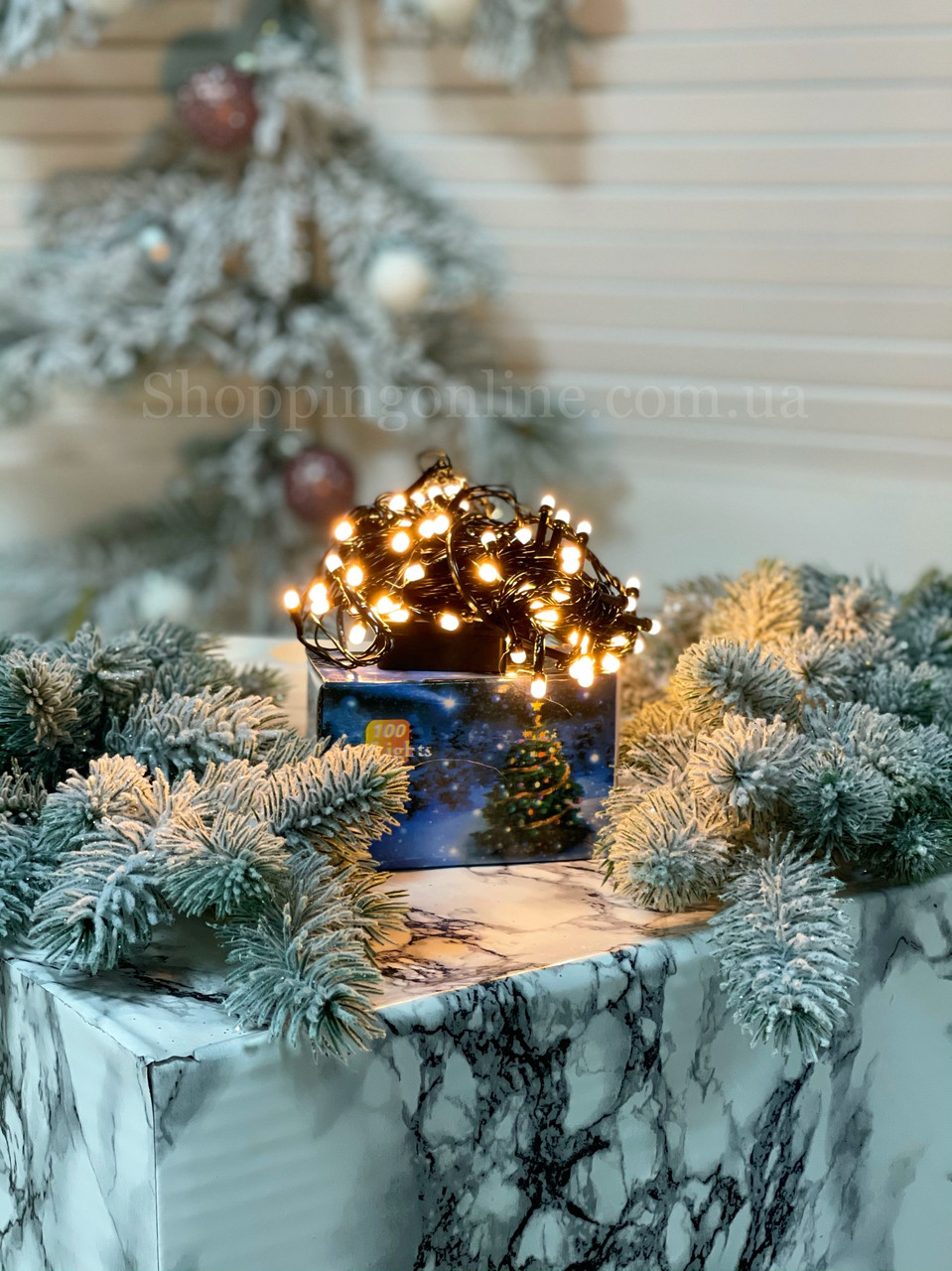 Гірлянда перлини 100 Led теплий білий