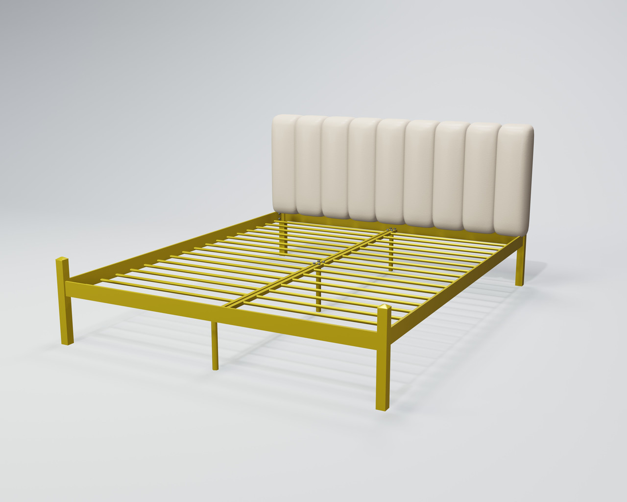 Ліжко з м'яким узголів'ям Фуксія метал Жовтий 120*190 см (Tenero TM)