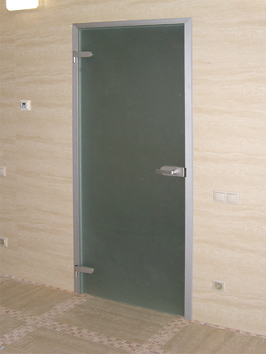 Оформить заказ на Стеклянные двери межкомнатные в алюминиевой коробке ...