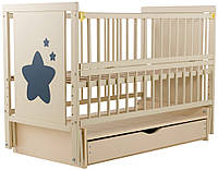 Кровать Babyroom Звездочка Z-03 маятник, ящик, откидной бок бук слоновая кость