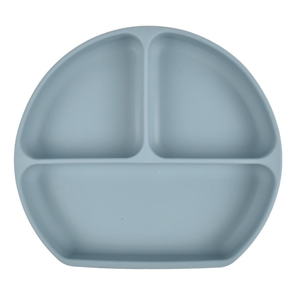 Силіконова тарілка дитяча для прикорму секційна Посуд для годування дітей Тарілочка для хлопчика синя