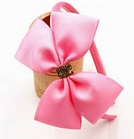 Обруч Бант розовый для девочки от 0 до 7 лет
