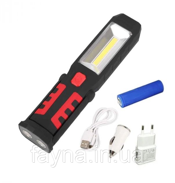 Акумуляторний аварійний LED - ліхтарик автомобіліста на магнітах, зарядка від 12-220V, фото 1